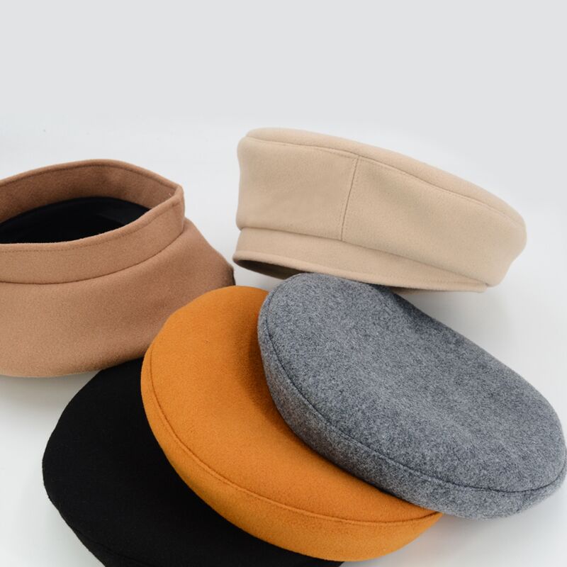 Boina plana Vintage para mujer, gorro de lana de colores, estilo pintor inglés,