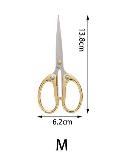 Tailor's Scissors Household Embroidery Sewing Scissors Cut Straight Fabric Cutter Clothing Tool Sewing Shears: Gold M