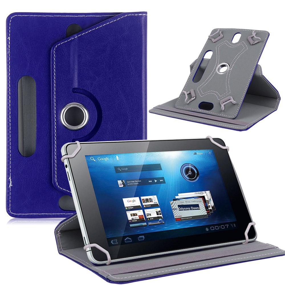 360 Rotating Cover for BQ Aquaris M10 Ubuntu Edition/Tesla 2 W10/E10 10.1 Inch Tablet UNIVERSAL PU Leather Case +pen: blue