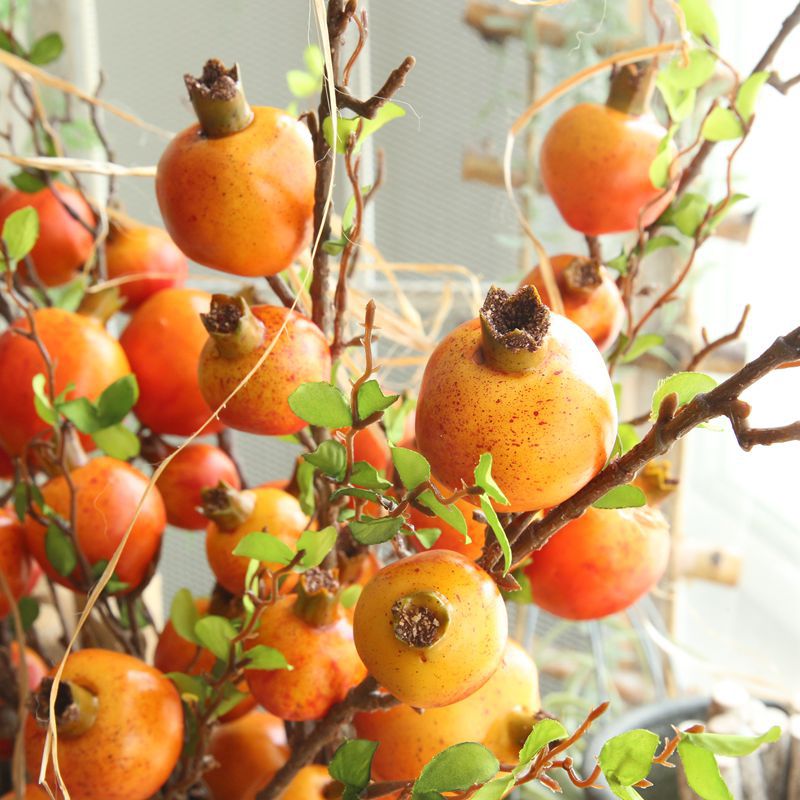 Granateple simulering frukt hjem dekorasjon bryllupet bukett holder veien blomst vegg