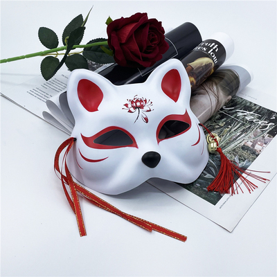 Japanese Hefeng Mask Half Face Women&#39;s Hand Painted Masquerade Dance Hanfu Accessories: Y168