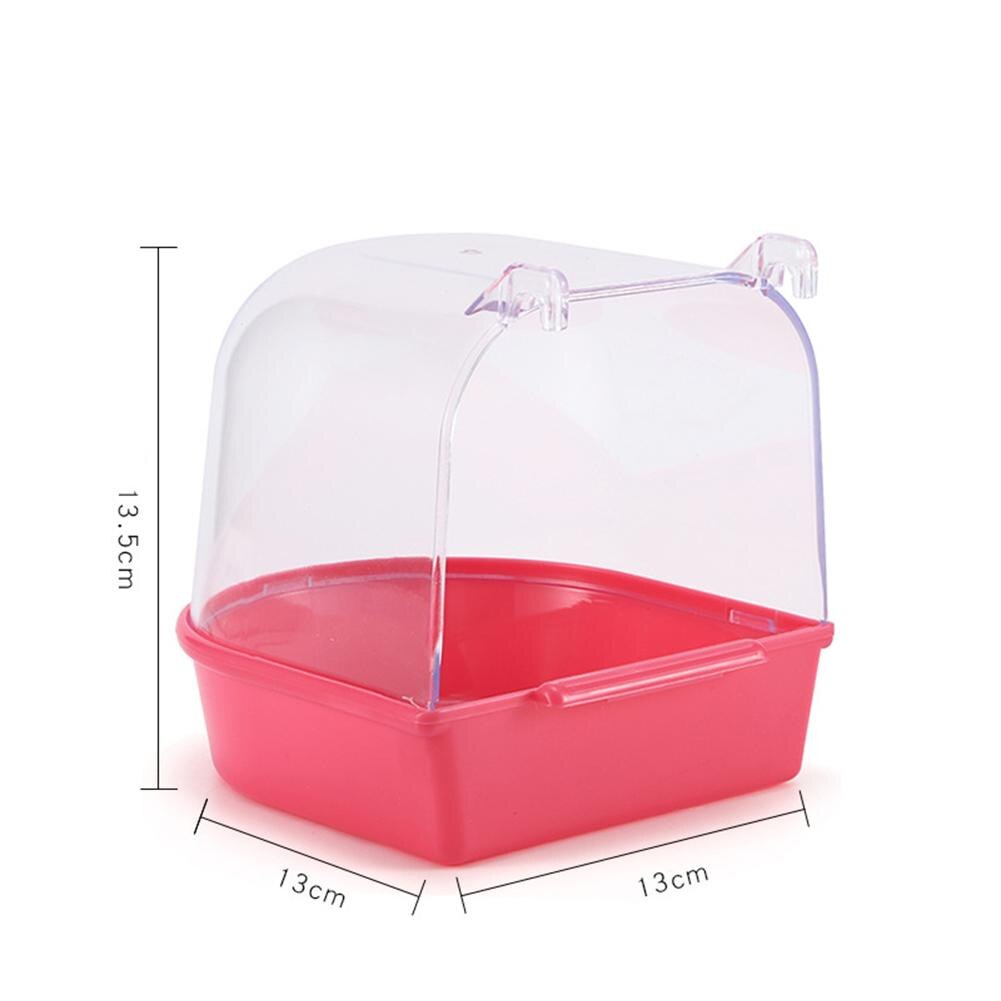 Boîte de bain amovible, bassin de bain à Clip, Cage à oiseaux, perroquet baignoire se fixe à la plupart des cages pour petits oiseaux: Rose red-no holes