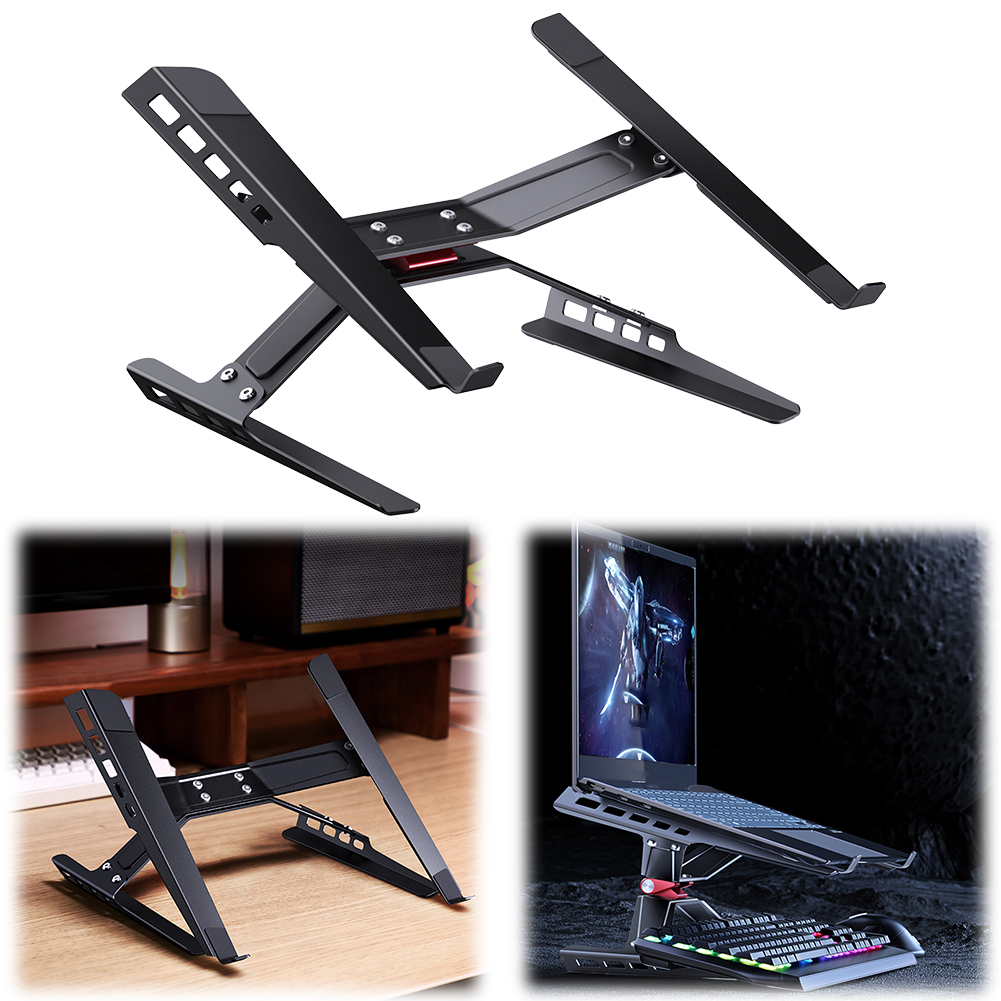 Computerstandaard Verstelbare computertabletstandaard Koolstofstaal Draagbare notebookstandaard voor MacBook HP Dell Lenovo 12-18 inch laptops