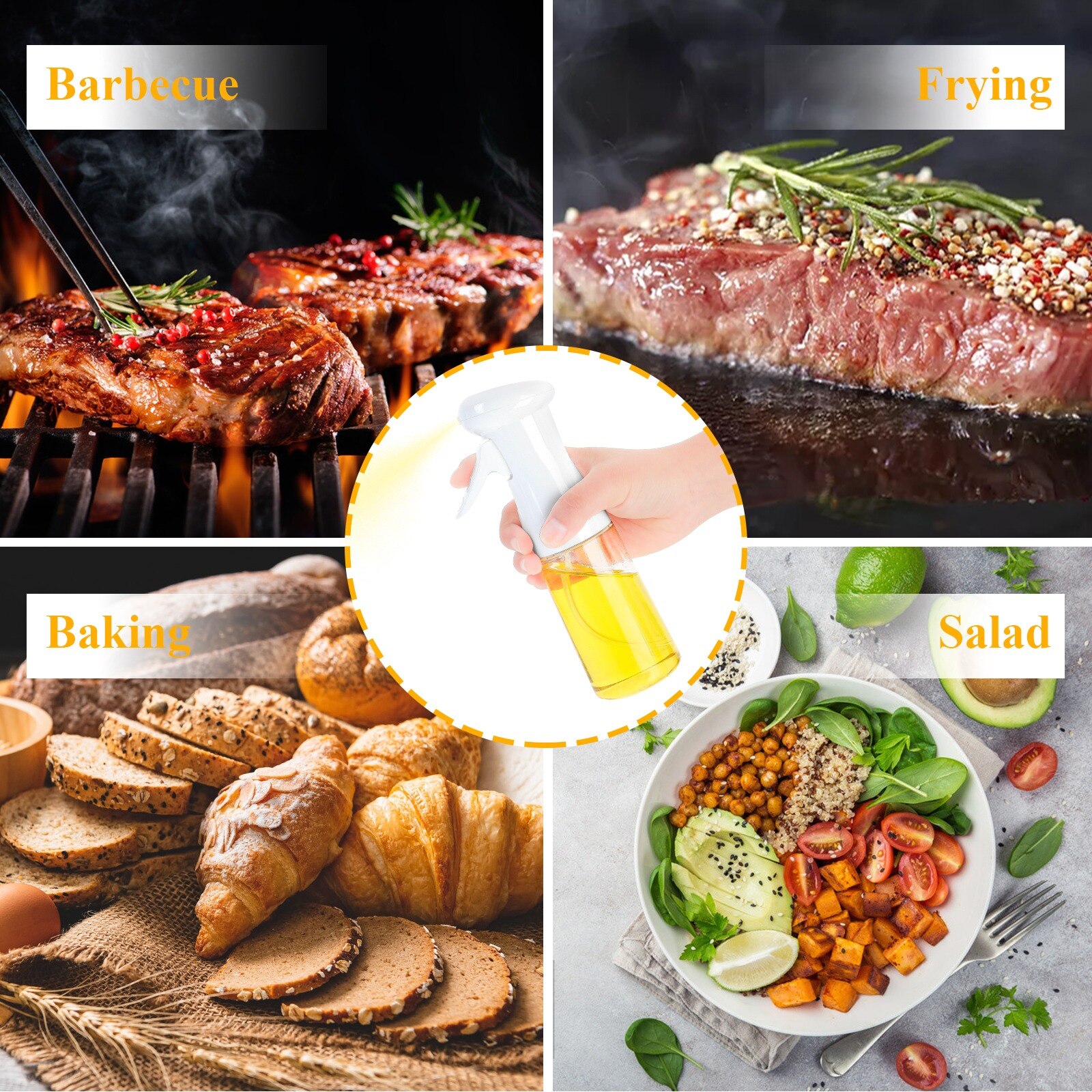 210ml Oil Spray Bottle Kitchen Cooking Baking Vinegar Mist Sprayer Barbecue Spray Bottle Cooking BBQ Tool Baking Accessories