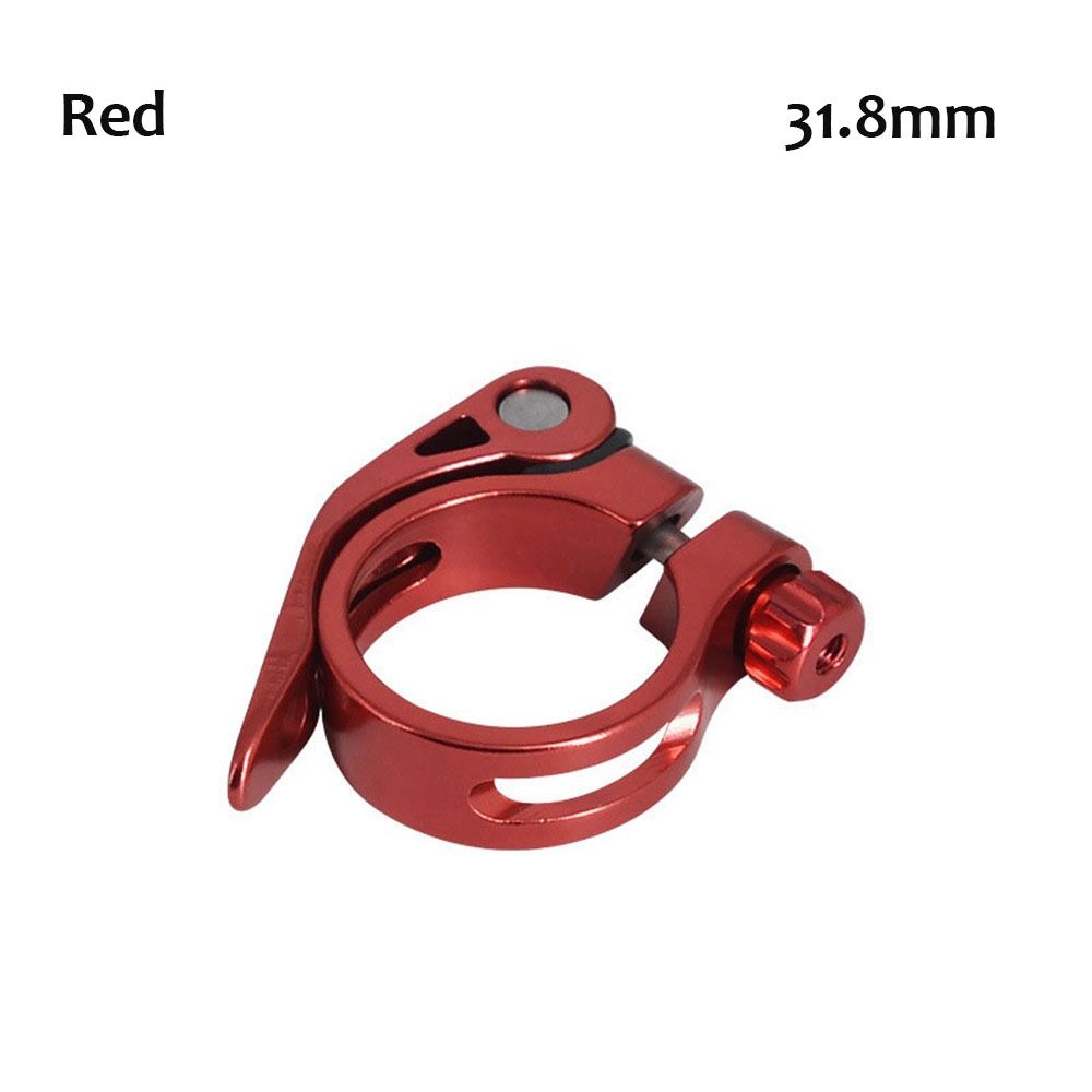Alloy Mountain MTB BMX Road Bike Quick Release Aluminium Bicycle Seatpost Clamps Bike Seat Clamp: Red-31.8mm
