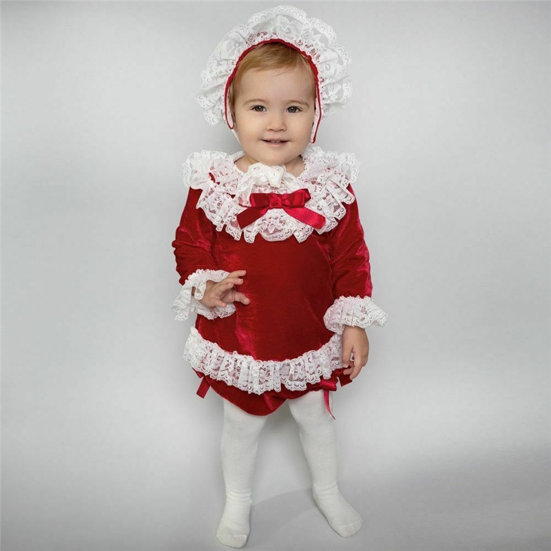 Adorable Kid Baby Girls Lace Velvet Tops Dress Pants Shorts Hat Outfit Clothes