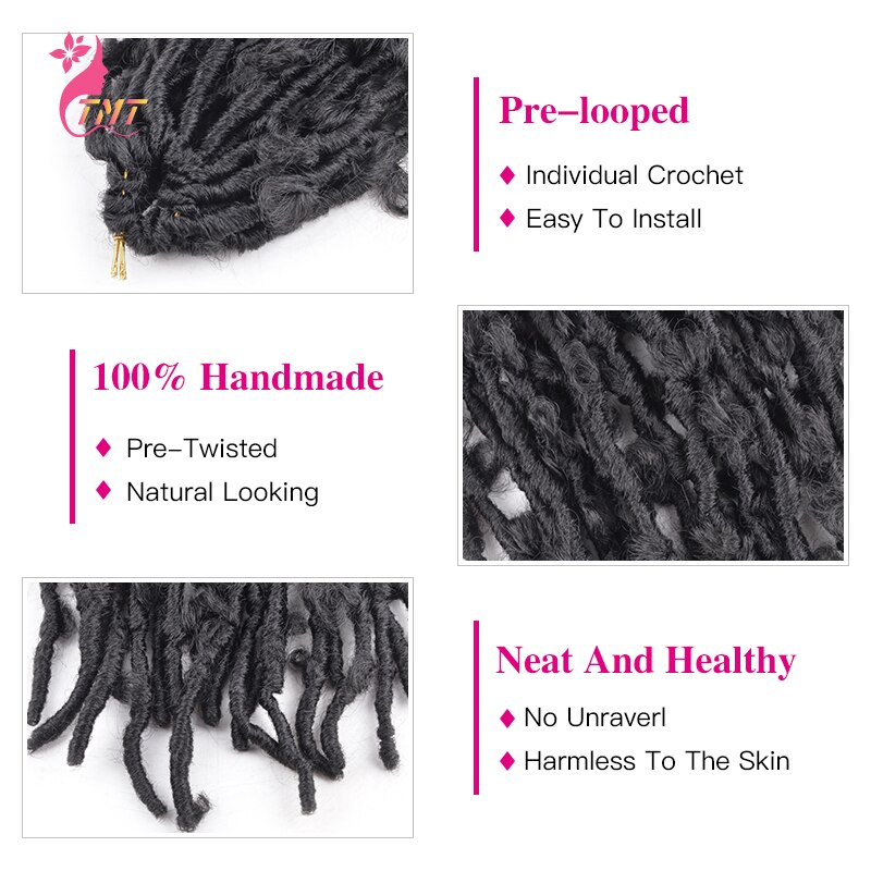 Synthetic Butterfly Locs Crochet Hair Braids For Black Women 18Inch Butterfly Bob Locs Crochet Braids Hair