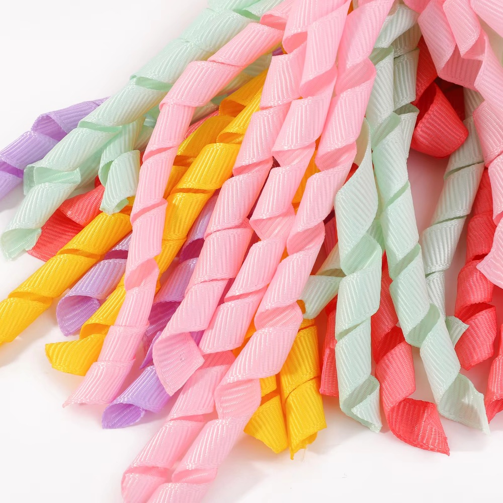 BABY BOWS Baby Meisjes Haarbanden Strikken 3 Inch Grosgrain Lint Krullend Korker Haarelastiekjes Elastische Kleurrijke Kinderen Haarband