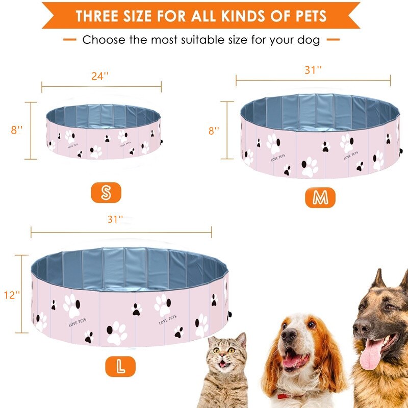 Portable PVC Pet Swimming Pool Leak-Proof Foldable Dog Bathtub For Indoor Outdoor Kiddie Pool Dogs Cat Bathing Tub Pets Products