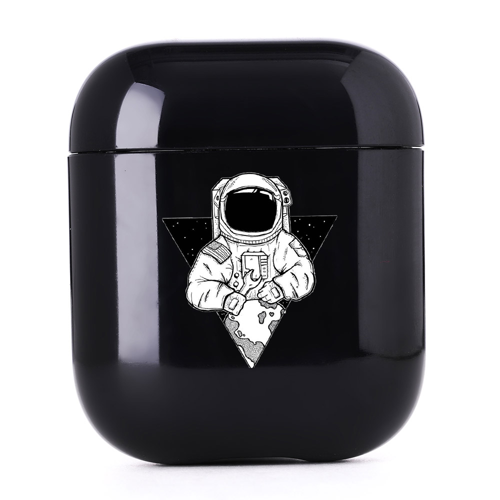 Cute Case For Apple Airpods 1/2 Case Space Planets Astroaunt Bluetooth Earphone Case For Airpods 1/2 Headphone Black Hard Case