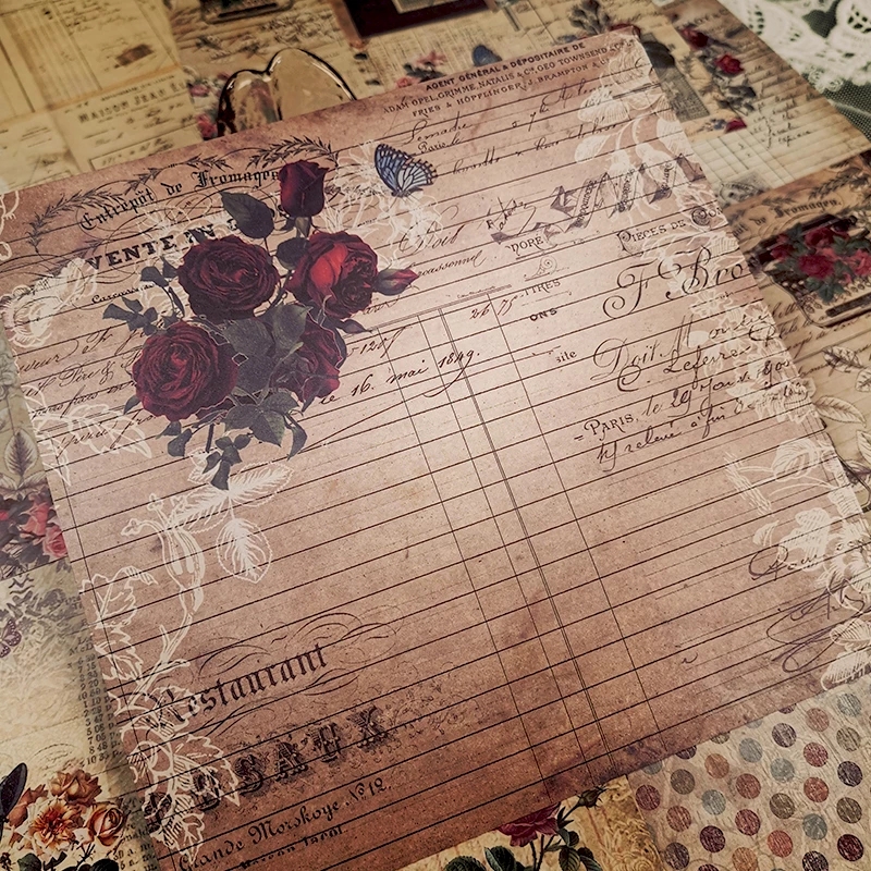 24 Sheets 6X6 Vintage Patterned Pad Scrapbooking Paper Pack Of Handmade Craft Paper Craft Background Pad Card Collect Book Albu