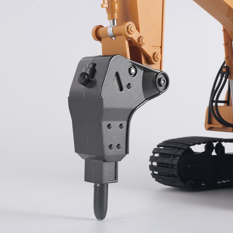 HUINA 1:14 Remote Control Drilling Rig Toy Alloy Engineering Vehicle Disassembly Machine Model 16 Channel LED Lights