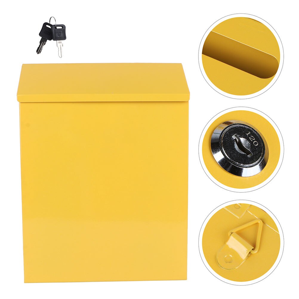 1pc Exquisite Exquisite Letter Storage Box Mail Box Suggestion Case (Yellow)