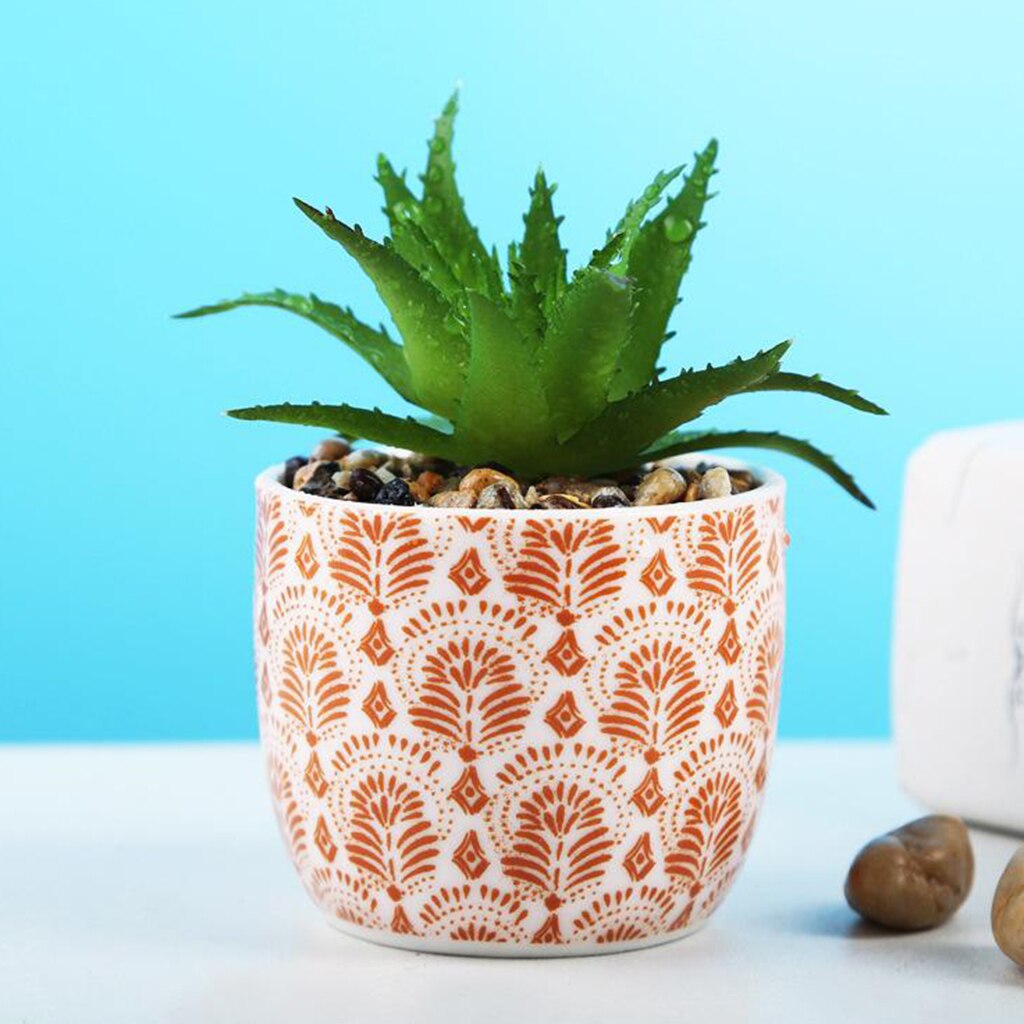 Petite plante succulente artificielle en Pots de plantes géométriques, faux Cactus en plastique: Style2