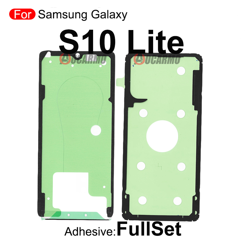 Pełny zestaw naklejek do Samsung Galaxy S10 Lite Plus S10+S10 5G S10E Przedni ekran LCD i tylna bateria Klej samoprzylepny Wymiana: zgniły zielony