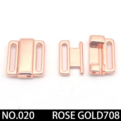 2 stks/partij zilver goud Rechthoek Tape Sluiting Haak &amp; Sluiting Strass beha gesp Taille Extenders Naaien Kleding Beha Clip haak: 020 12mmrosegold2pcs