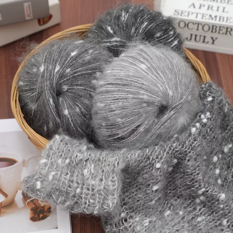 Hilo de Mohair de Alpaca para ganchillo, paquete de 150g de puntos coloridos para tejer chal, ropa, bufanda, hilo de lana teñido segmental degradado para bebé