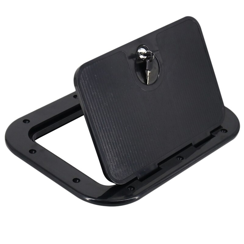 248 x 378mm RV Hatch Plate Durable Inspection Deck Cover with Key for Marine Boat Caravan Deck Compartment Access Yacht Cover