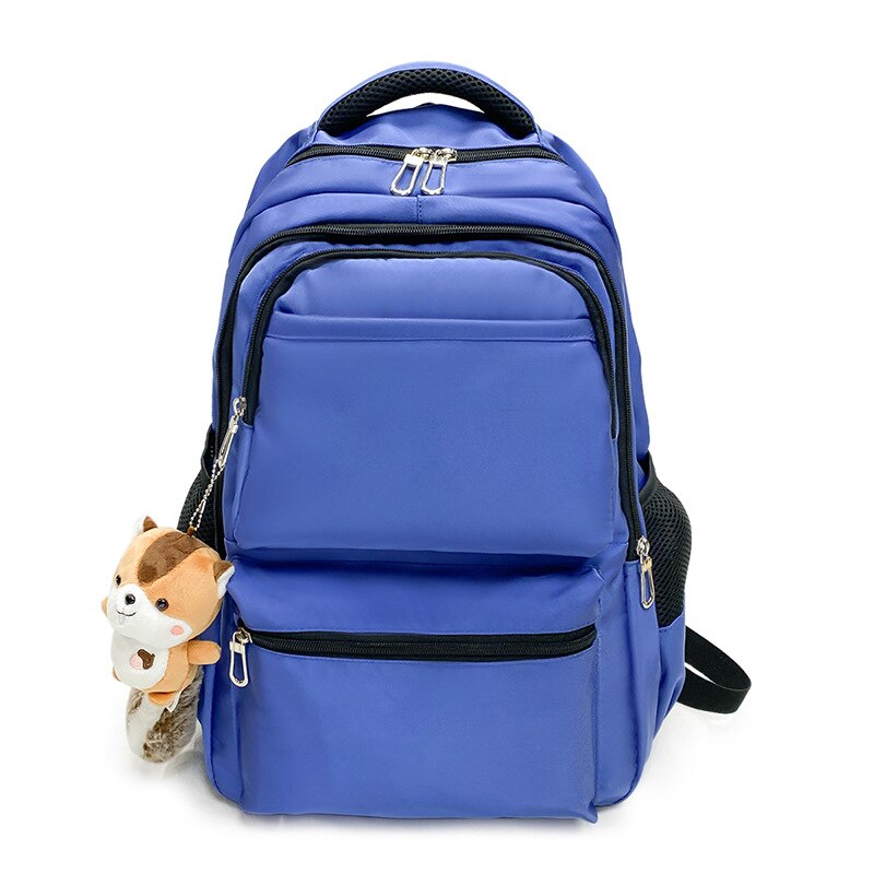 Unisex Teenager Backpack Students Schoolbag College Shoulders Bag Junior High School Backpacks Girls Boys Travel Large Bags: Blue