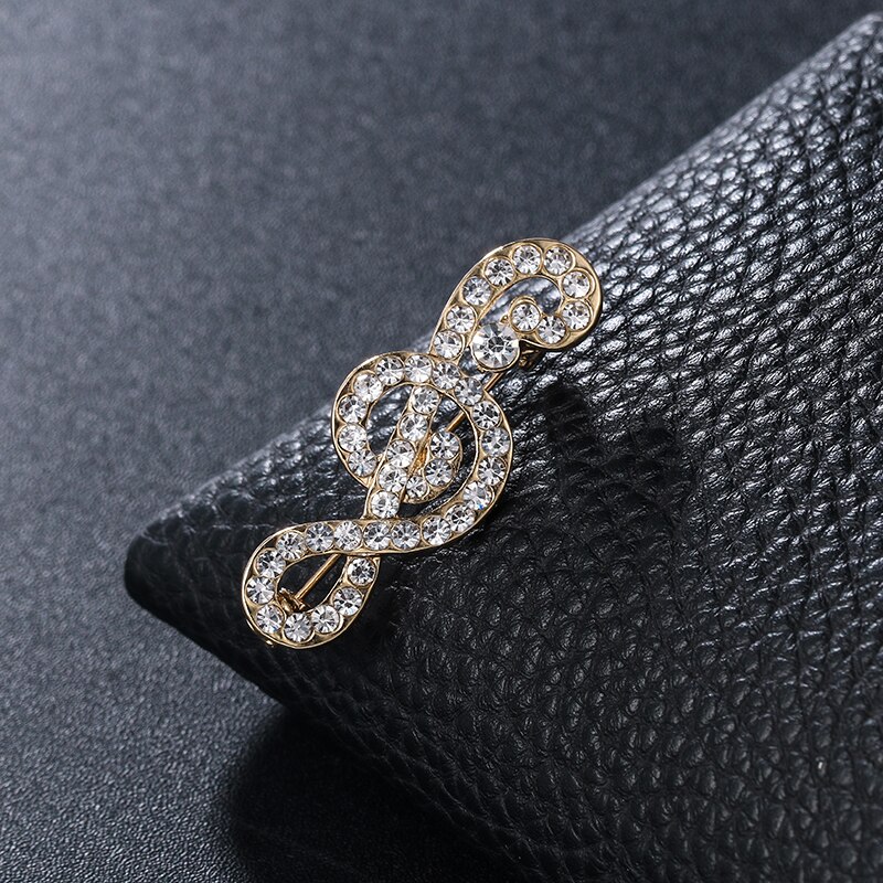 Weimanjingdian Crystal Rhinestones Pave Muzikale Borden Broche Reversspeldjes
