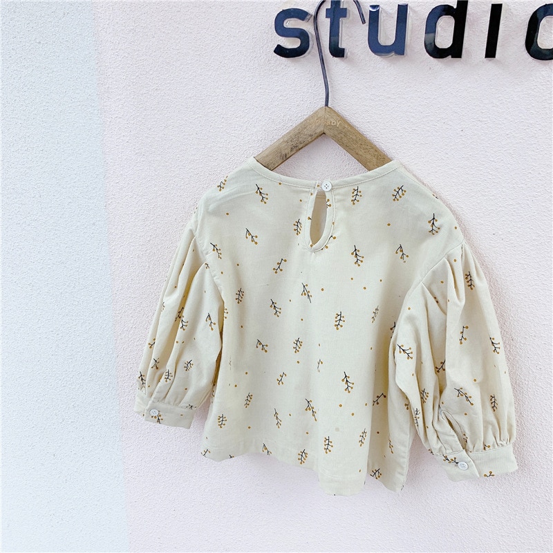 Camisa para niña bebé 5009, blusas de de otoño y primavera para niña, blusas coreanas de manga larga abombada, ropa para niños, camisas para niños de 1 a 7 años