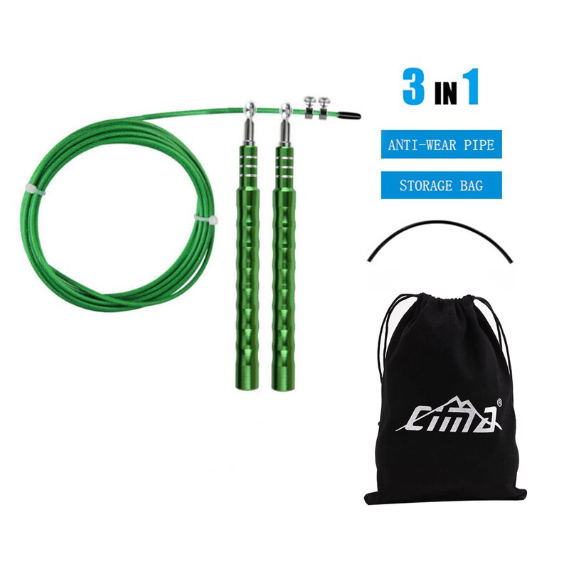 Springtouw crossfit metalen stalen draad handvat lager springtouw voor sportschool fitness sport snelheidstraining springtouw: Groente