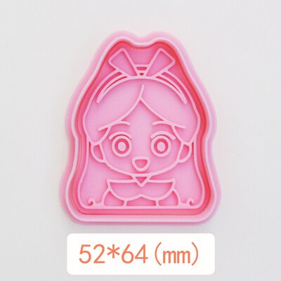 Prinses Taart Cookie Embosser Cutter Plastic Biscuit Druk Stempel Diy Cookie Mold Fondant Sugar Craft Mold Keuken Biscuit Mold: D