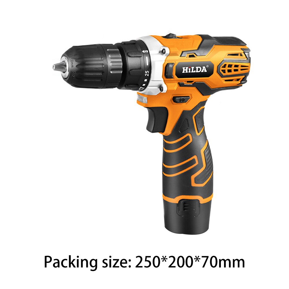Portable Impact Cordless Drill 25NM Torque Electric Screwdriver Hand Drill with Lithium Battery Wireless Power Tools: 16.8V