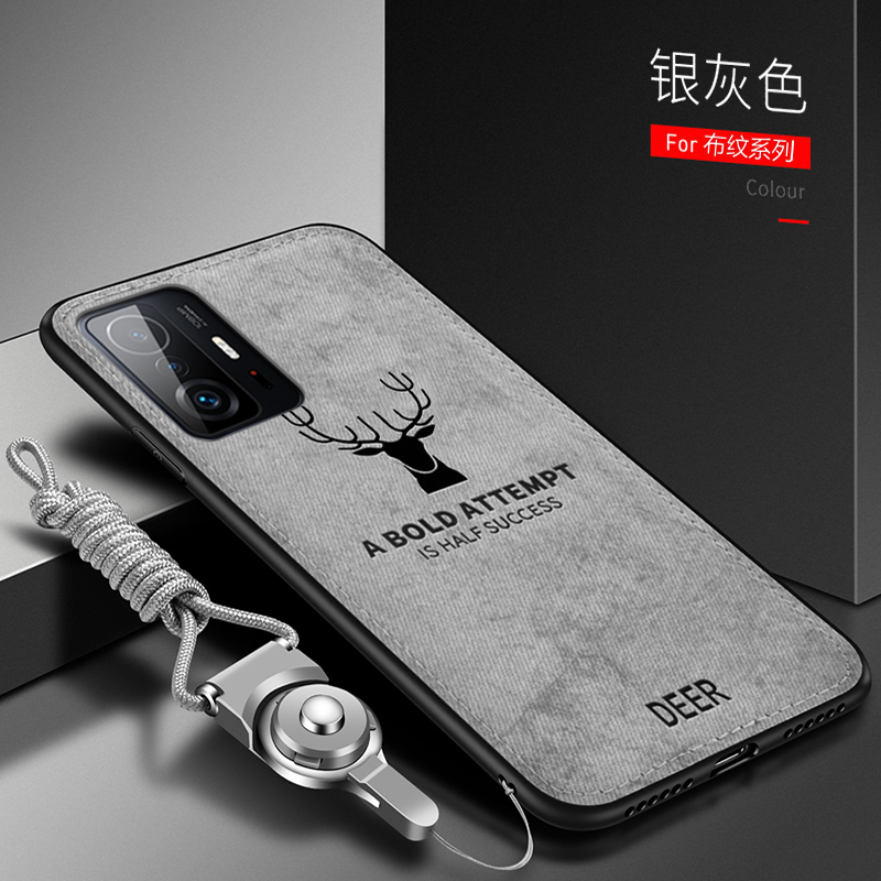 För xiaomi  mi 11t pro-skal lyxigt mjukt stpu+hårt tyg hjortskyddande bakstycke fodral för xiaomi  mi 11t mi11t pro telefonskal: Aluminium / Beige