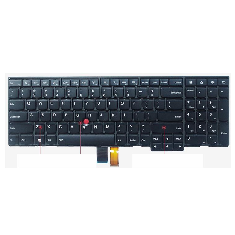 Bagbelyst engelsk tastatur til lenovo ibm thinkpad  e531 l540 w540 w550 w541 t540 t540p e540 p50s l570 t560 l560 us