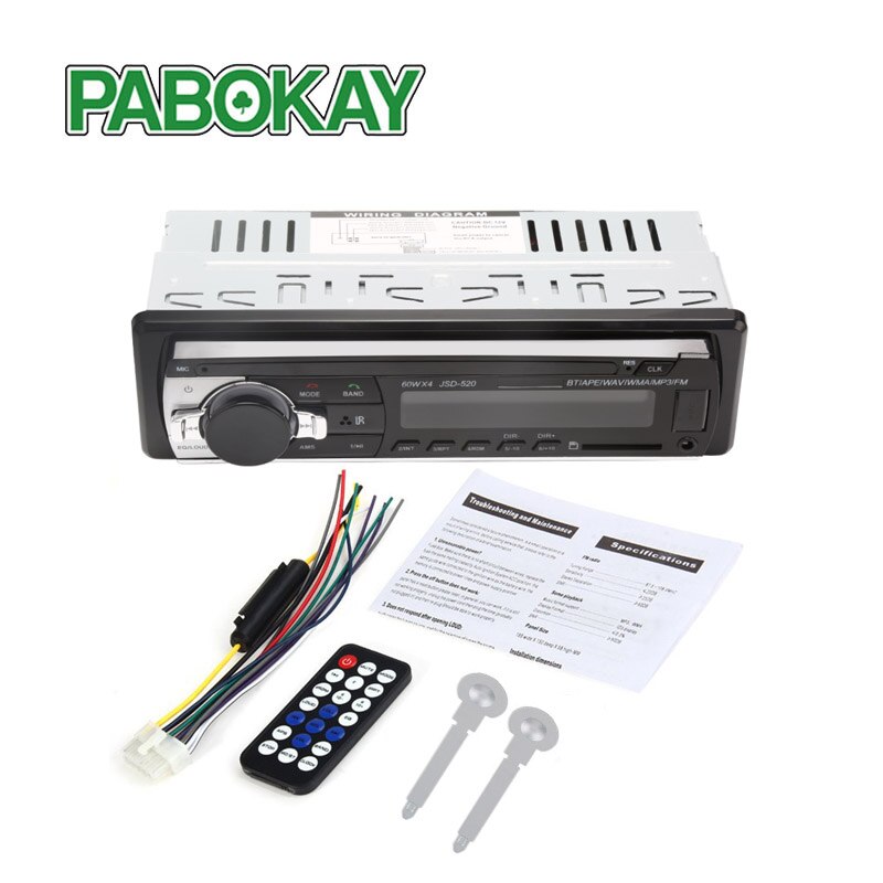 Bluetooth autoradio autoradio fm aux-ingang ontvanger sd usb jsd -520 in- 12v 1 din  mp3 multimediaspeler
