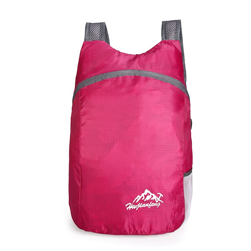20l foldbar udendørs rygsæk, vandtæt ultralet rejse vandrerygsæk, letvægts dagtaske taske mænd kvinder sport klatring tasker: Rose