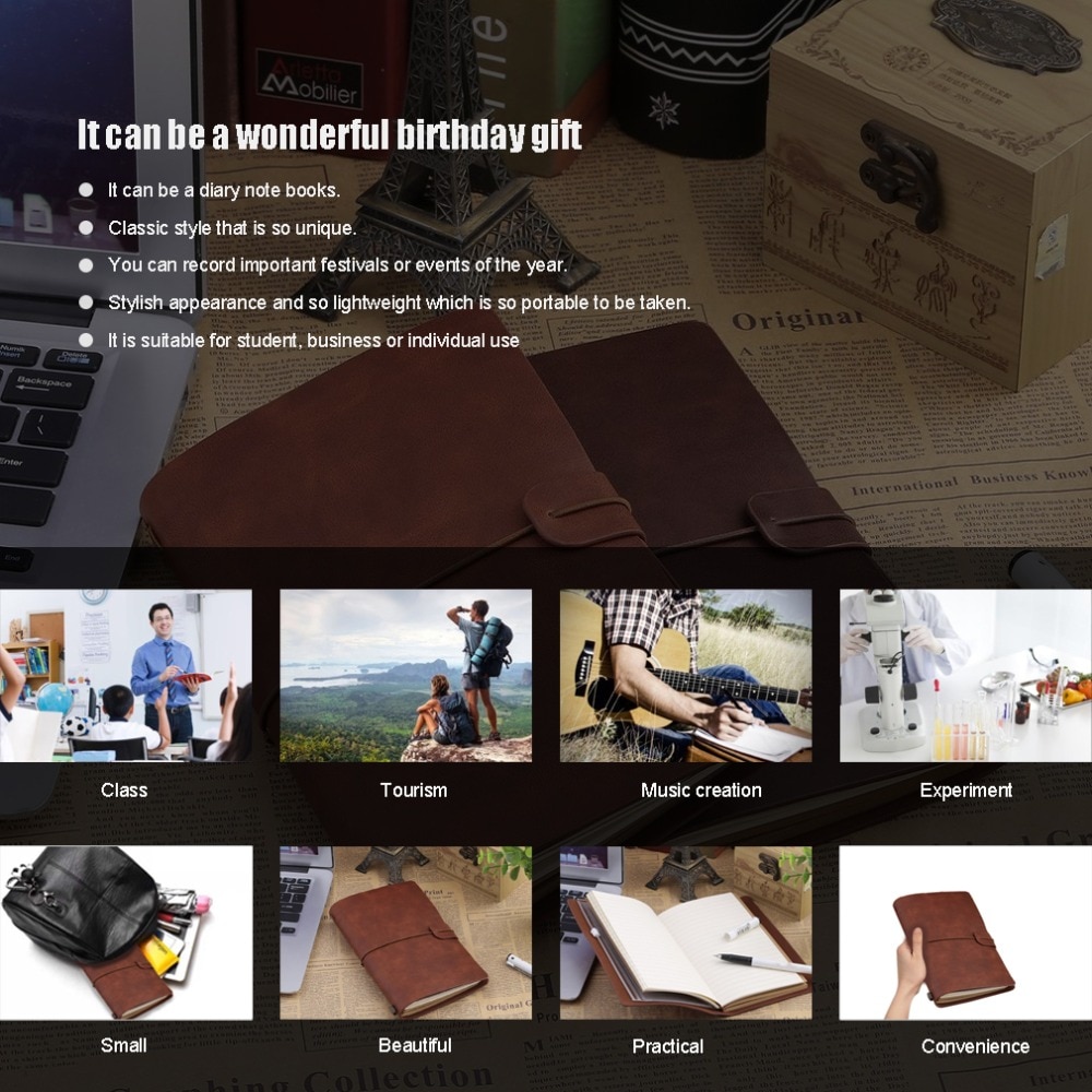 Portable Students School Stationery Writing Notebook Business Travel Diary Outdoor Journal Planner Agenda DIY Birthday