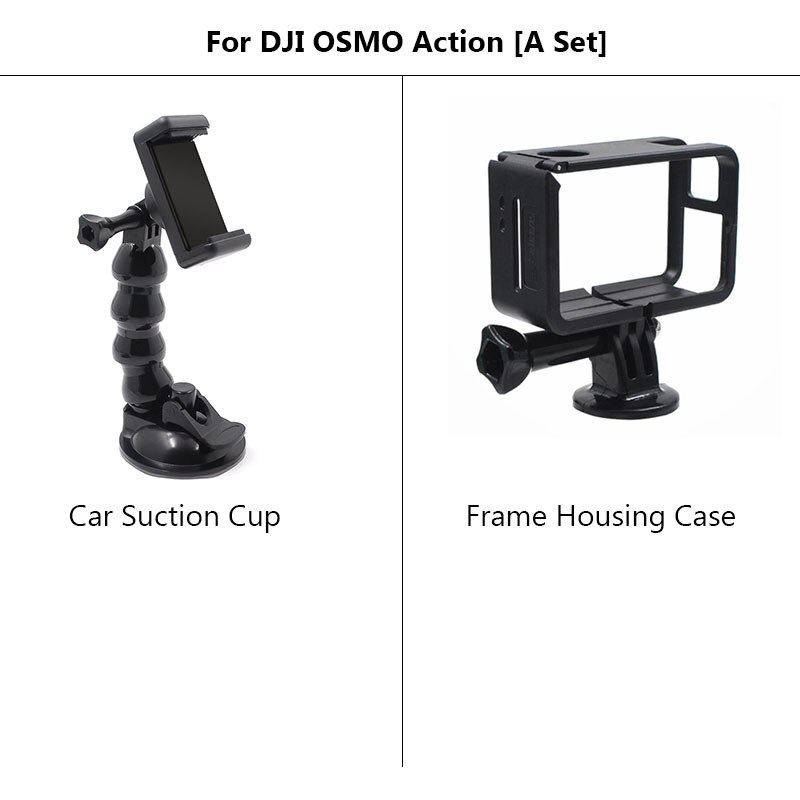 Adaptateur de ventouse de voiture STARTRC, support de verre de fenêtre pour DJI Action 2 OSMO Action pour Gopro Hero 5/6/7/8, accessoires noirs: Housing Case