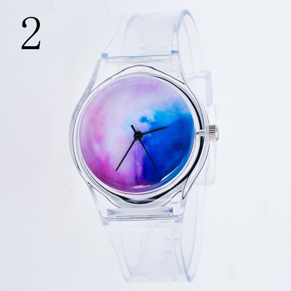 Kvinder armbåndsure plast tegneserie ur gennemsigtig rem studerende sport ure dame piger afslappet quartz ur 88. jan: 2