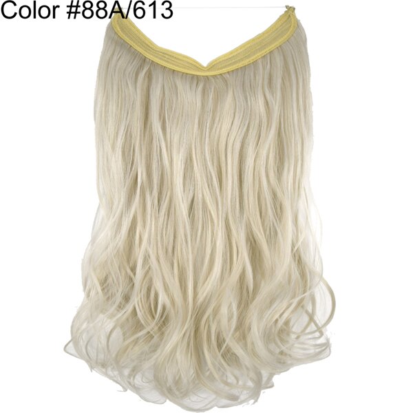 Extensions de cheveux de Halo de TOPREETY ondulent les postiches cachées par fil élastique Invisible aucune Fiber synthétique résistante à la chaleur d'agrafe TPYLW90: 88A-613