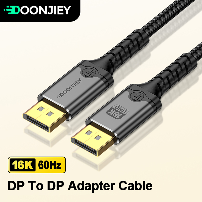 Cable de pantalla de 16K DP 2,1, puerto macho a macho, 8K @ 120Hz, 4K @ 240Hz, 80Gbps, HDR, vídeo, Audio, pantalla, Cable para TV, portátil, proyecto Xbox
