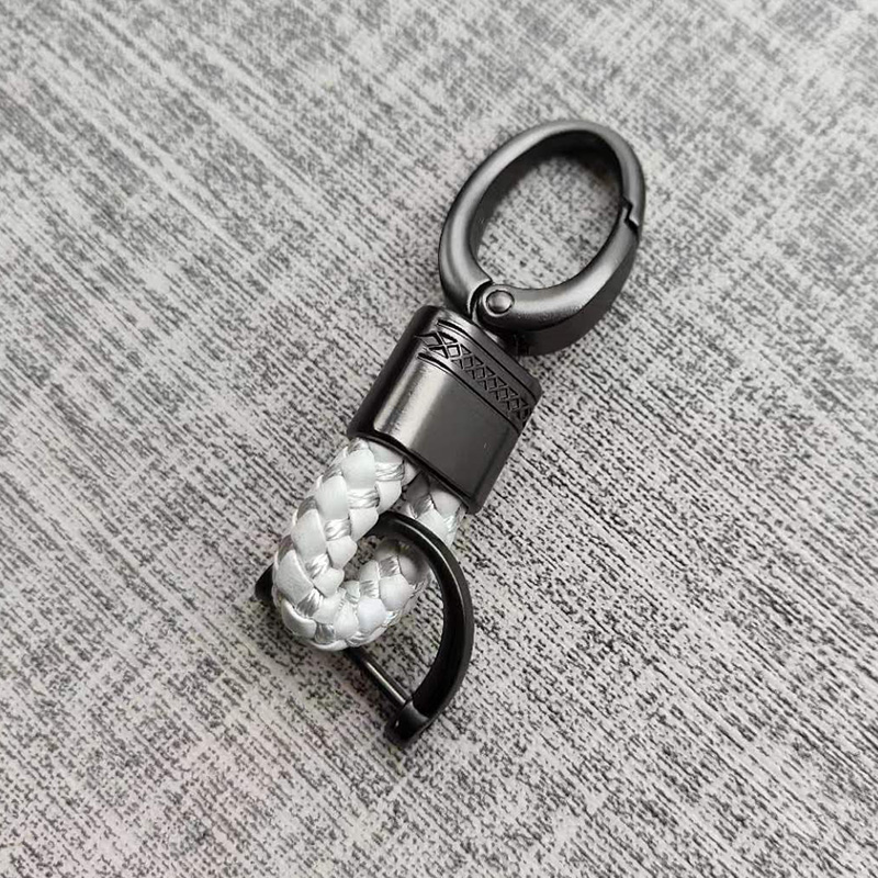 Neue handgewebte Leder Auto Schlüsselanhänger Männer Frauen Seil Schlüsselanhänger Taille Schlüsselanhänger Charme Metall Schlüsselhalter Schmuck: Blau