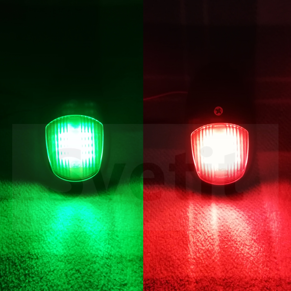 Luces de navegación para barcos, luces de navegación para yates marinos de 12V y 24V, luz marina roja y verde, 2 uds.