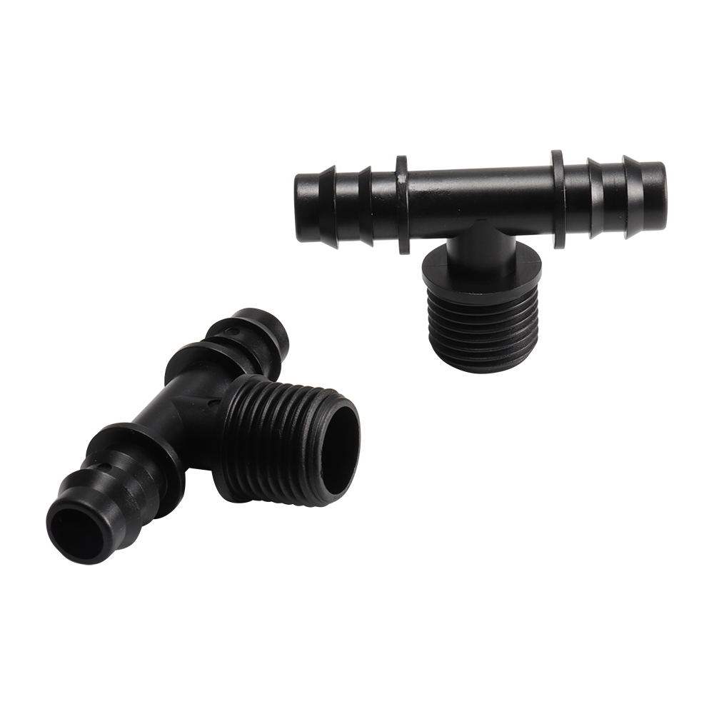 Connecteurs filetés en t, 1/2 "3/4", 16, 20, 25mm, 2 pièces, connecteur de tuyau d'irrigation PE, Micro système d'irrigation, connecteurs de pagode d'eau