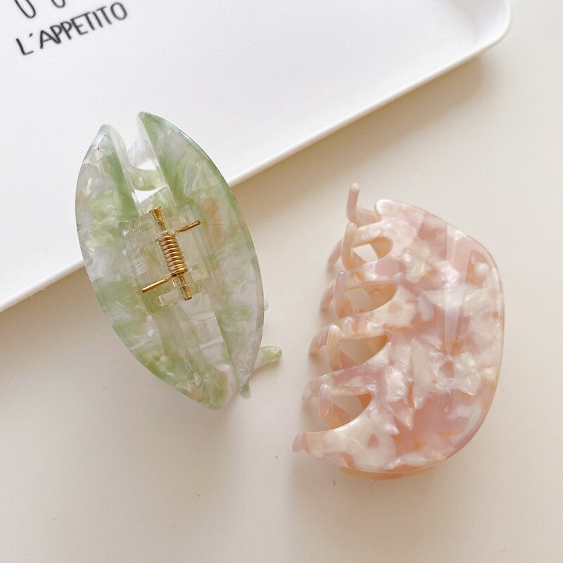 2022 Acetaat Haar Clip Semi-Cirkel Koe Patroon Haarspeld Dames Mode Prachtige Haaraccessoires Trend Shark Clip 8cm Grote