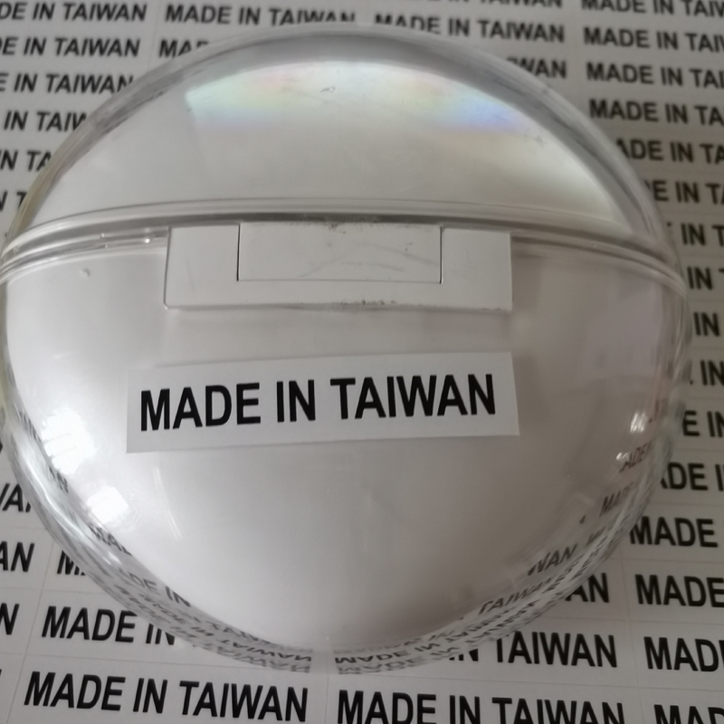 MADE IN TAIWAN Transparent or white stickers 1000PCS 6X28mm label with black print