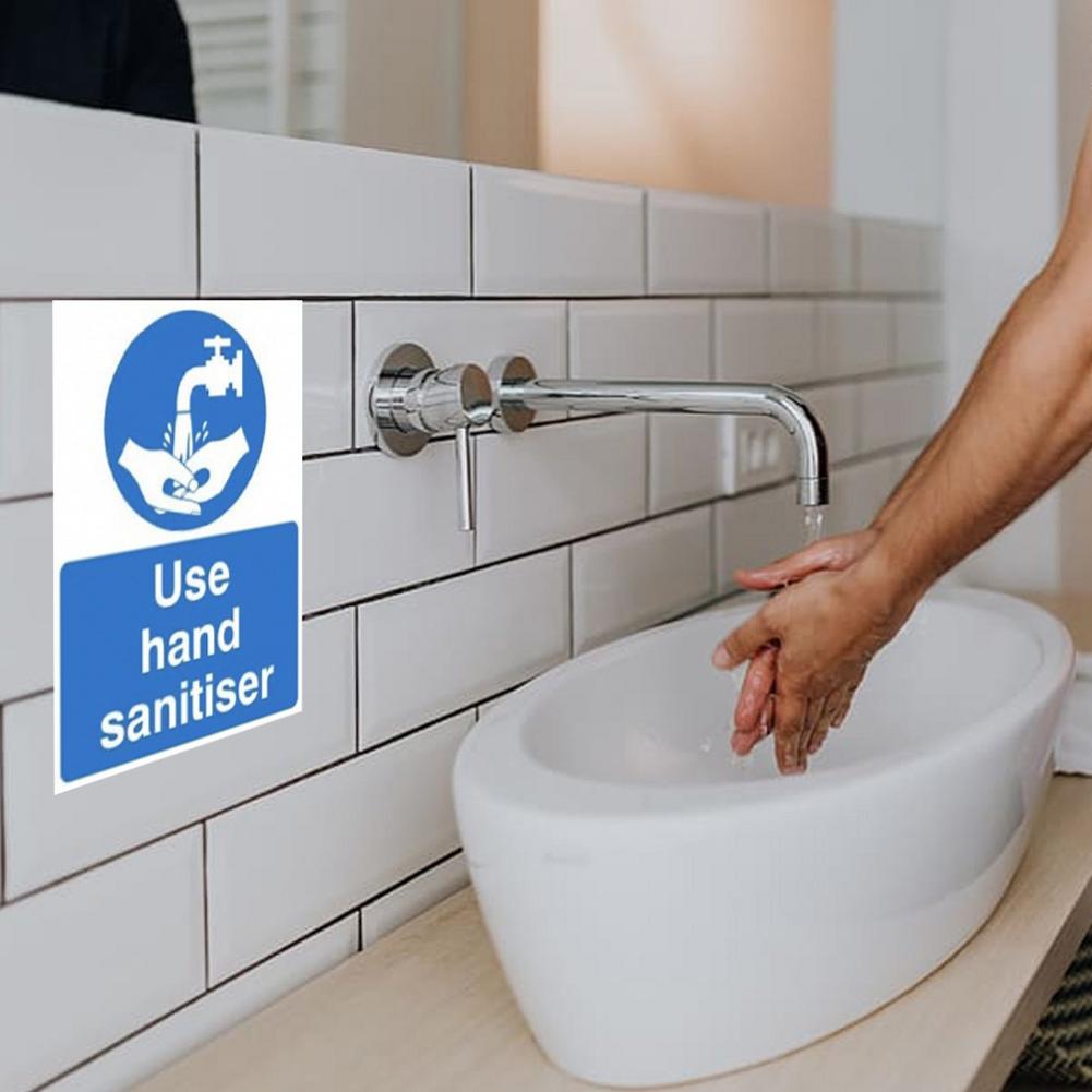 10PCS Waterproof PVC Hand Wash Labels Hand Wash Adhesive Sticker Signs For Restaurants Commercial Kitchens