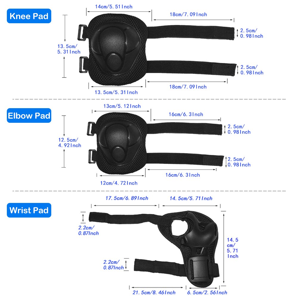 7Pcs Kid Kind Self Balancing Fiets Roller Knie Elleboog Pols Helm Pad Set Kit Helm En Pads Set