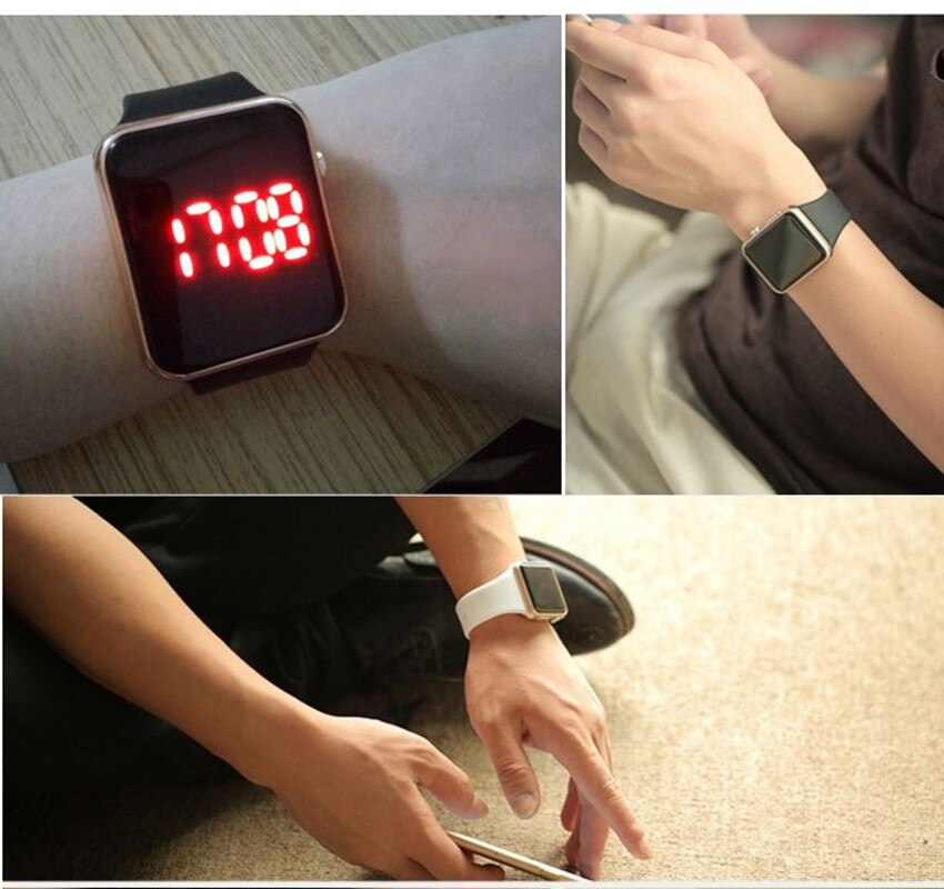 Femmes sport montres LED hommes montre numérique garçon ank fille Silicone montres horloges électroniques Hodinky numérique relogio