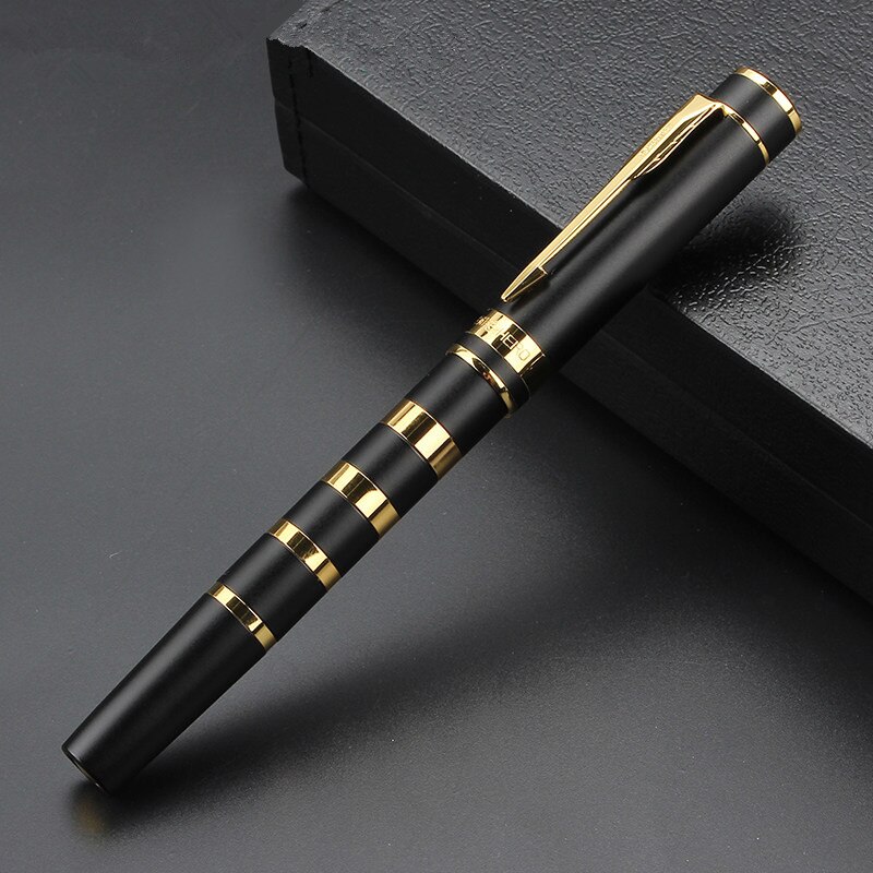 stijl HERO vulpen luxe Matte black 6 gouden ring pen Geavanceerde pen kantoorbenodigdheden