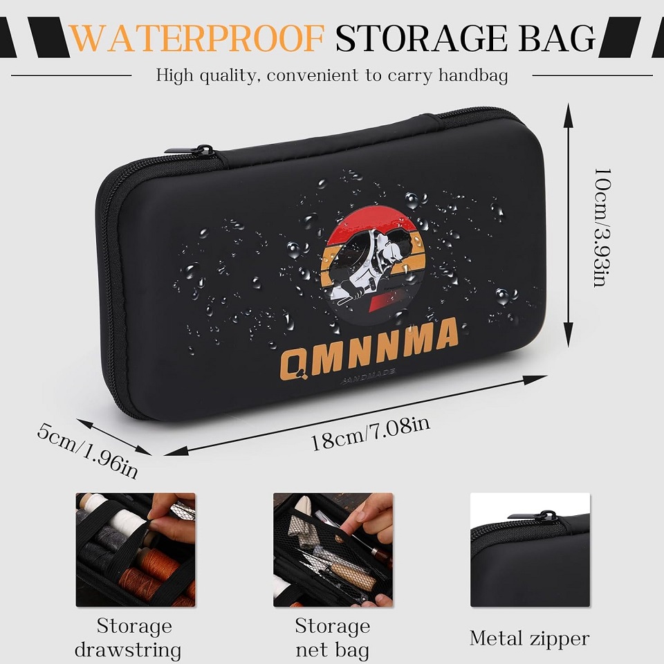 Kraball 40 peças kit de ferramentas de costura de couro com linha encerada furador de costura portátil e bolsa de armazenamento conjunto de acessórios artesanais diy