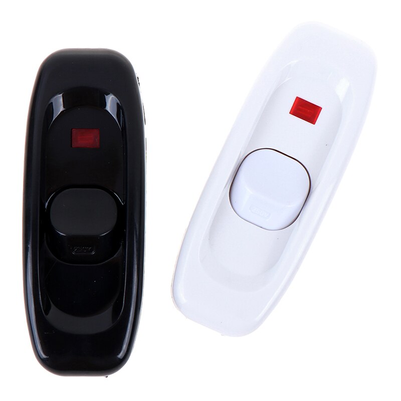 1Pcs Bedside Lamp Switch AC 250V 10A Inline ON/OFF Table Desk Lamp Cord Cable Switch With LED Indicator Light