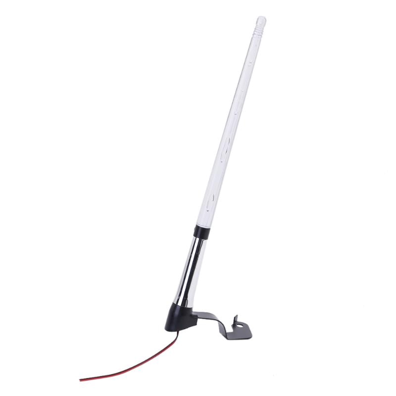 Antena de coche Universal DC 12V, antena de luz externa portátil FM, poste de bandera, señal de luz LED, AM, FM, estilismo para coche