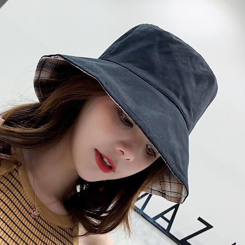 Gorro de pescador de doble cara negro y amarillo bordado, sombrero de pescador, sombrero de viaje al aire libre, sombrero de Sol para hombres y mujeres, algodón